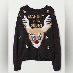 H&M Holiday Sweater “ Make it Reindeer”